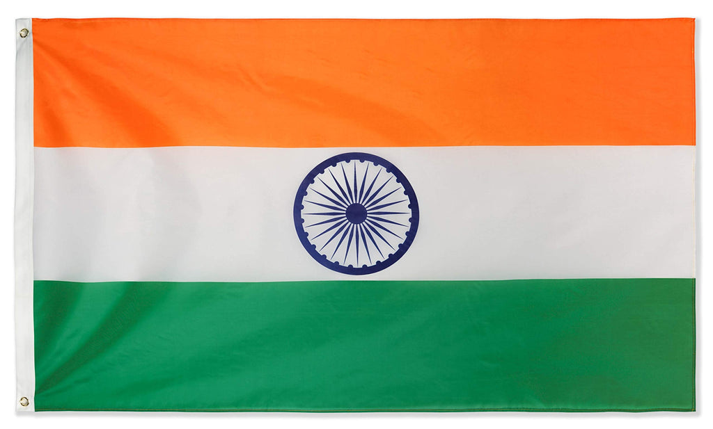 DANF India Flag 3x5 Ft Thick Polyester, Fade Resistant, Brass Grommets, Canvas Header, Double Sided Indian National Flags 3x5 Feet