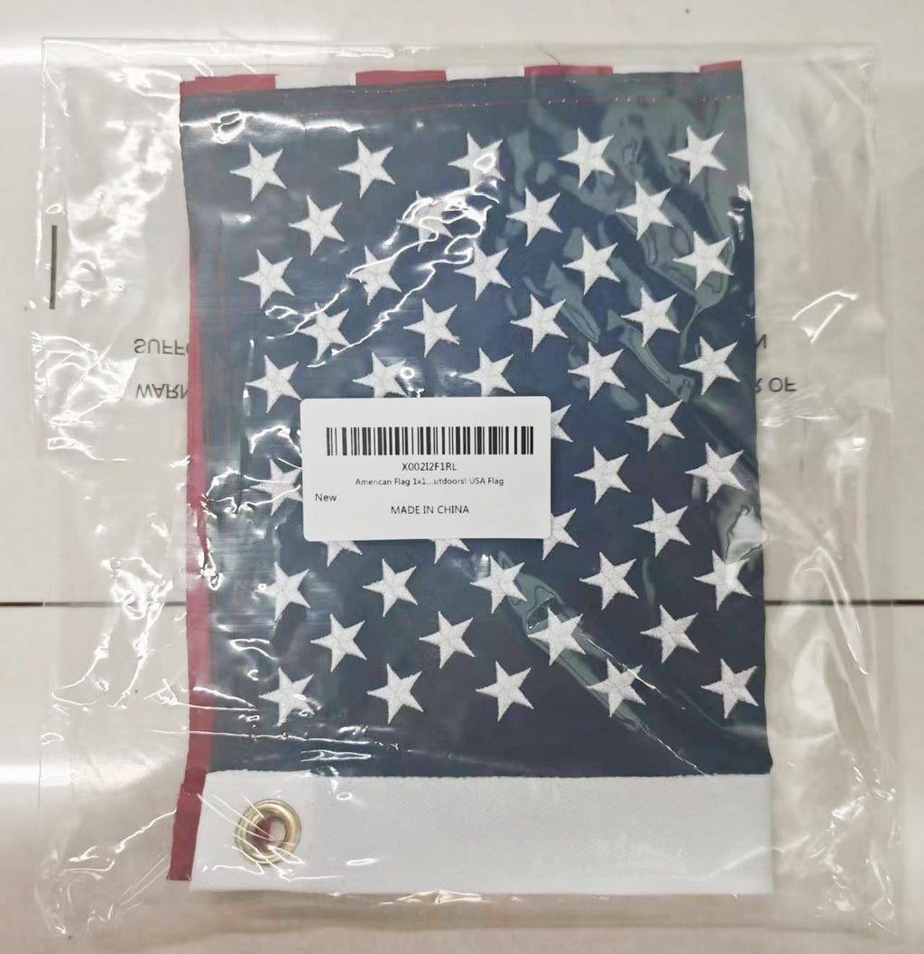 American Flag 5x8 ft: Long Lasting US Flag, Heavy Duty Nylon, Embroidered Stars, Sewn Stripes, Brass Grommets, UV Protection Perfect for Outdoors! USA Flag