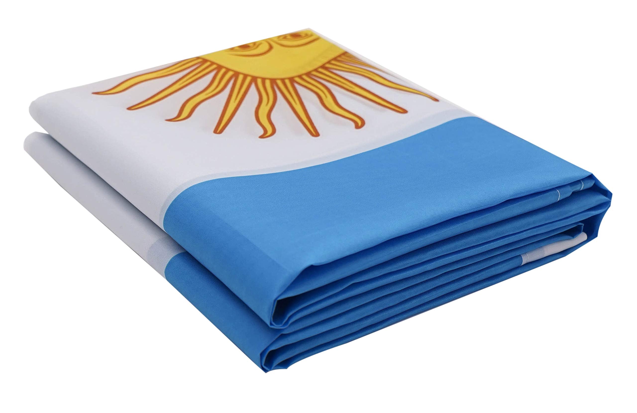 DANF 2 Pack Argentina Flag 3x5 Foot Polyester Argentinian National Flags Polyester with Brass Grommets 3 X 5 Ft