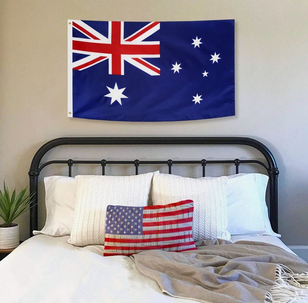 DANF Australia Flag 3x5 Ft Thick Polyester, Fade Resistant, Brass Grommets, Canvas Header Australian National Flags with 3 X 5 Feet