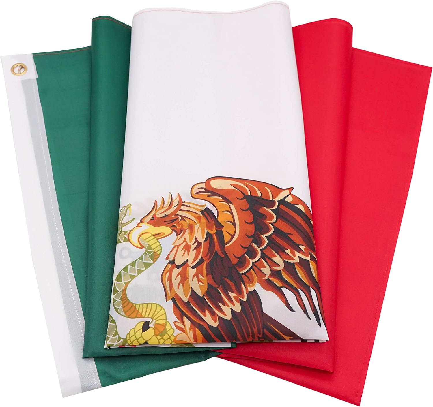 DANF Mexico Flag 3x5 Ft - 100D Thicker Polyester - Mexican MX National Flags Double Stitched Quality 3 X 5 Feet with Brass Grommets Indoor Outdoor Use