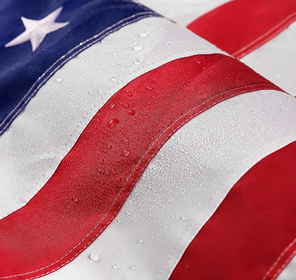 American Flag 5x8 ft: Long Lasting US Flag, Heavy Duty Nylon, Embroidered Stars, Sewn Stripes, Brass Grommets, UV Protection Perfect for Outdoors! USA Flag