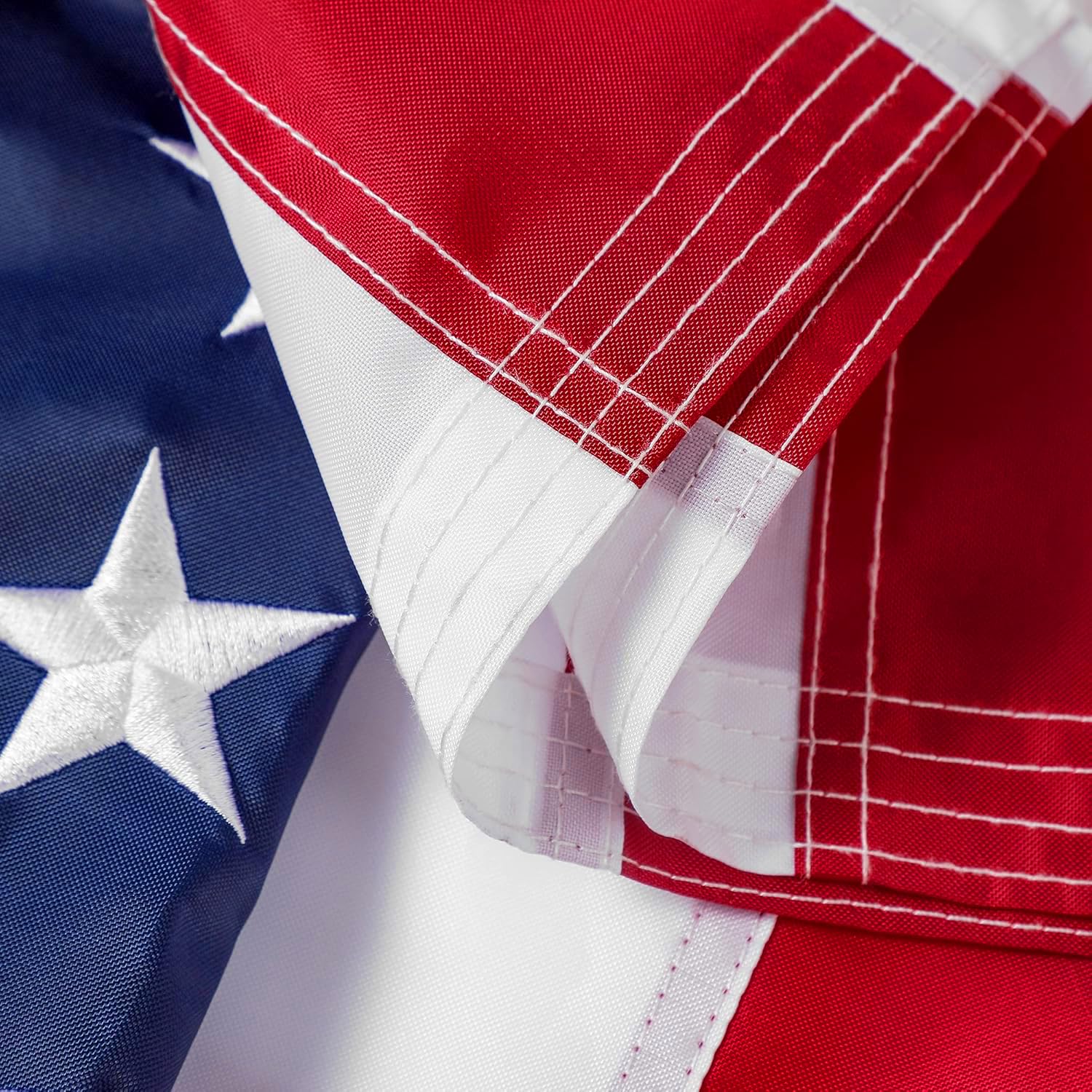 American Flag 5x8 ft: Long Lasting US Flag, Heavy Duty Nylon, Embroidered Stars, Sewn Stripes, Brass Grommets, UV Protection Perfect for Outdoors! USA Flag