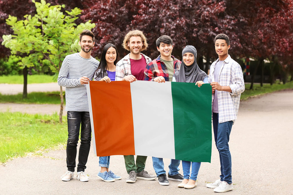 DANF Ivory Coast Flag 3x5 Ft Thick Polyester, Fade Resistant, Brass Grommets, Canvas Header Ivorian National Flags with 3 X 5 Feet