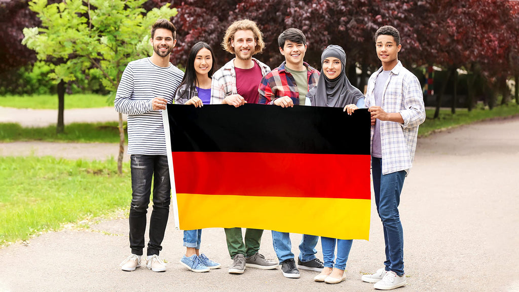 DANF FLAG Germany Flag 3x5 Foot Polyester German National Flags Polyester with Brass Grommets 3 X 5 Ft