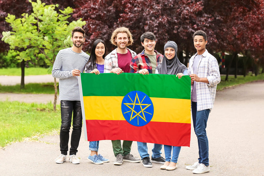DANF Ethiopia Flag 3ftx5ft Ethiopic Ethiopian National Flags Polyester with Brass Grommets 3x5 Foot Flag