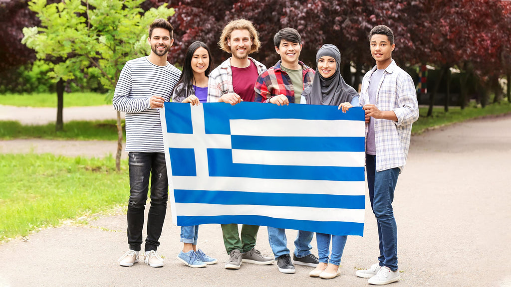 DANF Greece Flag 3x5 Ft Thick Polyester, Fade Resistant, Brass Grommets, Canvas Header, Double Sided Greek National Flags 3x5 Feet