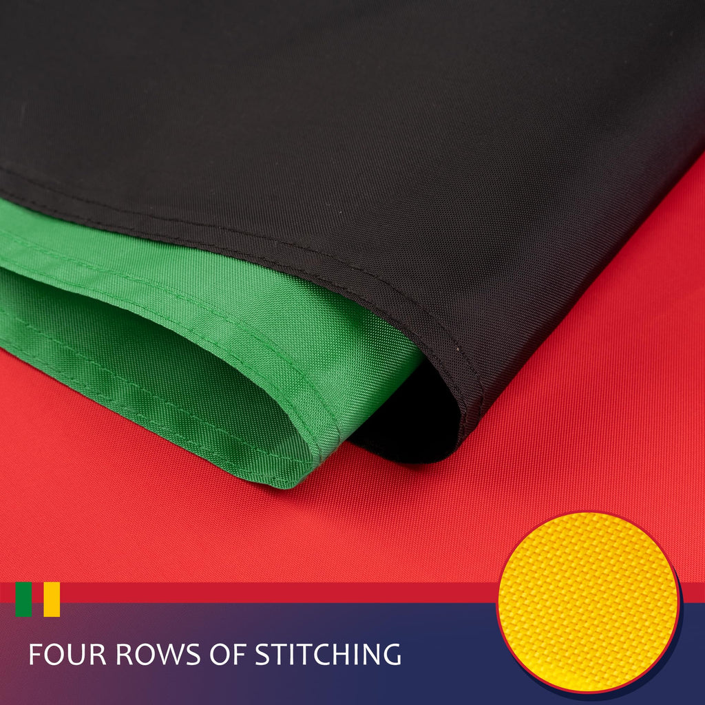 Afro American Flag 3x5 Feet for Outside - Heavy Duty Nylon, Sewn Stripes, Fade Proof, Longest Lasting - Pan-African National Flag 3 X 5 FT with Brass Grommets Party Festival Indoor and Outdoor Decor