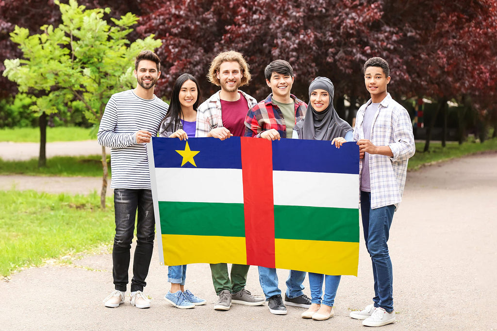 DANF Central African Flag 3x5 Ft Thick Polyester, Fade Resistant, Brass Grommets, Canvas Header Central African National Flags with 3 X 5 Feet