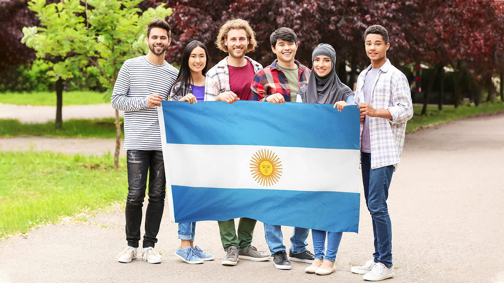 DANF Argentina Flag 3x5 Foot Polyester Argentinian National Flags Polyester with Brass Grommets 3 X 5 Ft