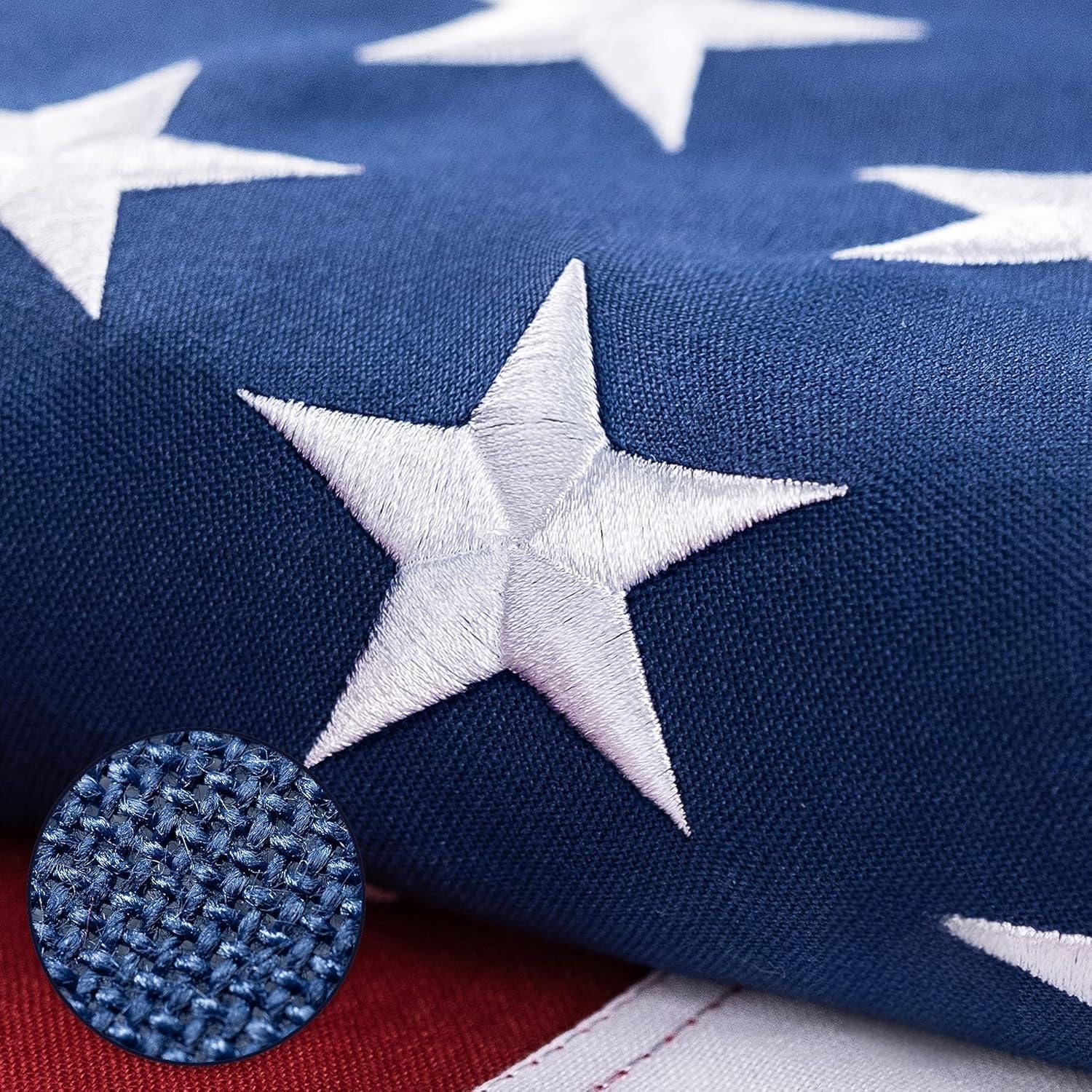 American Flag for Outside 3x5 Ft - TearProof Series Outdoor Use US Flags - Long Lasting, Fade Resistant - Thick Spun Polyester USA Banner - High Wind United States Flag - Embroidered Stars, Sewn Stripes, Brass Grommets