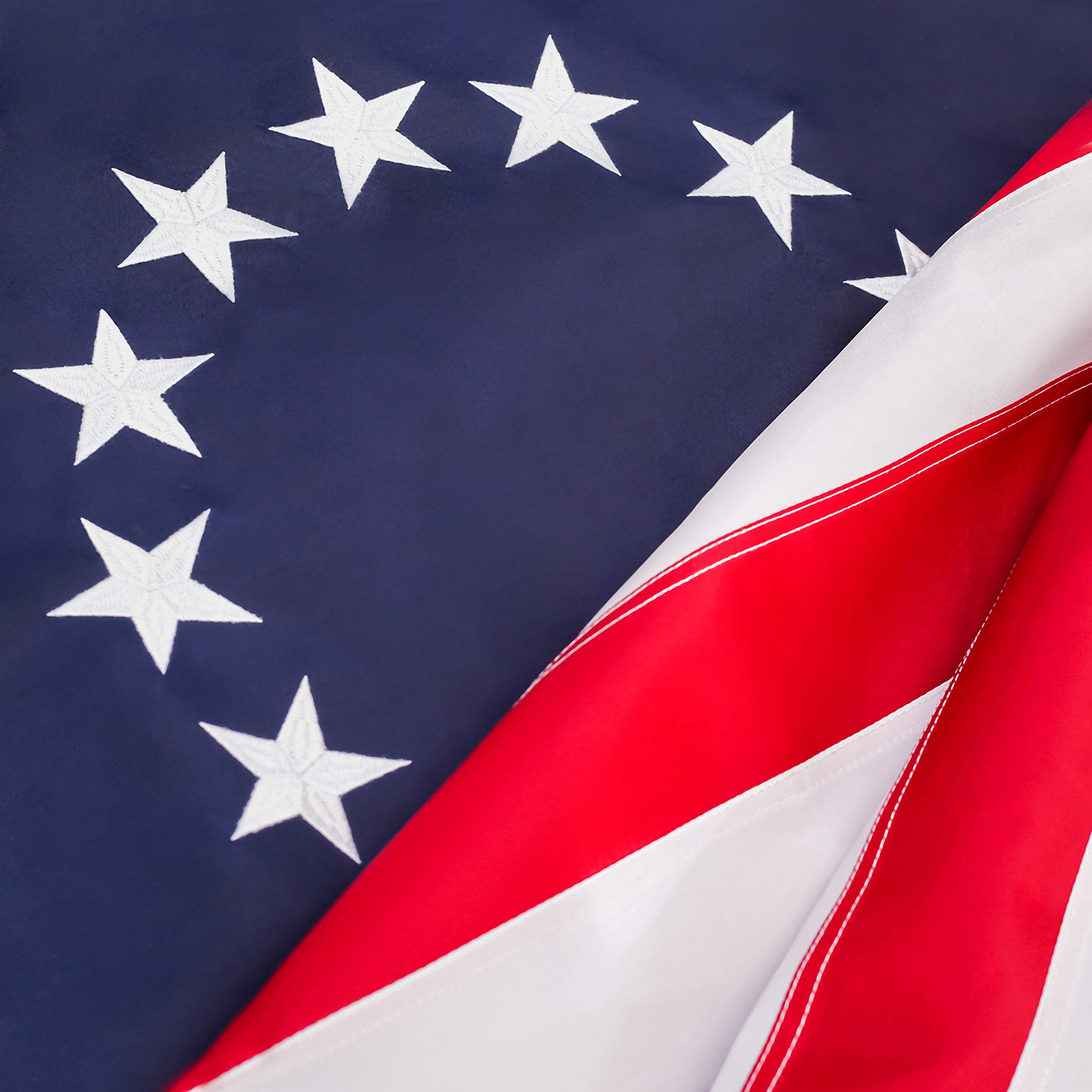 DANF Betsy Ross Flag 3X5 Ft 210D Nylon - Embroidered Stars and Sewn Stripes - UV Protection 13 Stars 3 X 5 Foot Red White and Blue Historical Outdoor Flag