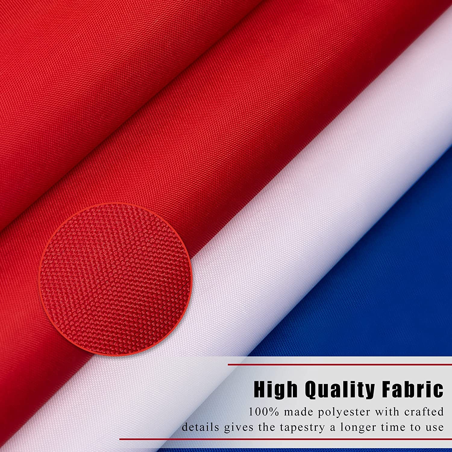 DANF French France Flag 3x5 ft Thicker Polyester French National Flags Double Sided with Two Brass Grommets 3x5 Foot Flag