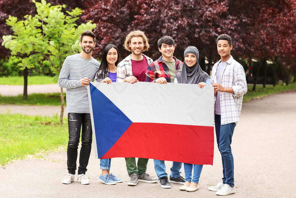 DANF Czech Republic Flag 3x5 Ft Thick Polyester, Fade Resistant, Brass Grommets, Canvas Header Czechia National Flags with 3 X 5 Feet