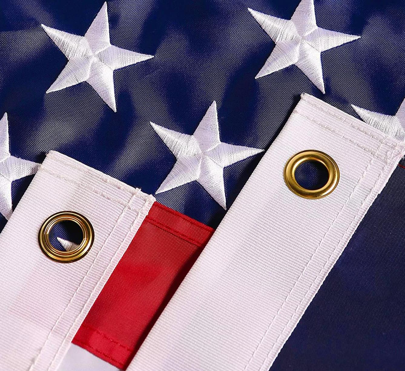 American Flag 5x8 ft: Long Lasting US Flag, Heavy Duty Nylon, Embroidered Stars, Sewn Stripes, Brass Grommets, UV Protection Perfect for Outdoors! USA Flag