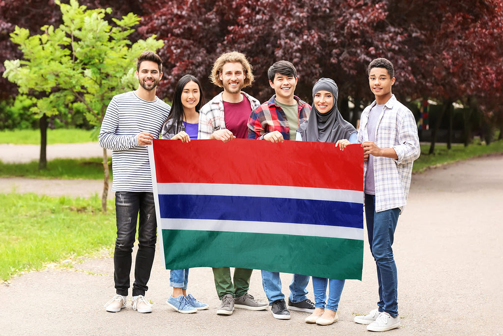 DANF Gambia Flag 3x5 Ft Thick Polyester, Fade Resistant, Brass Grommets, Canvas Header Gambian National Flags with 3 X 5 Feet