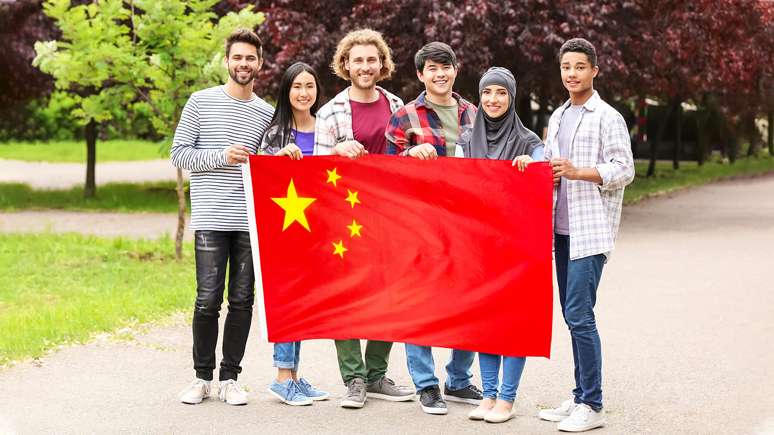 DANF China Flag 3x5 Ft Thick Polyester, Fade Resistant, Brass Grommets, Canvas Header, Double Sided Chinese National Flags 3x5 Feet