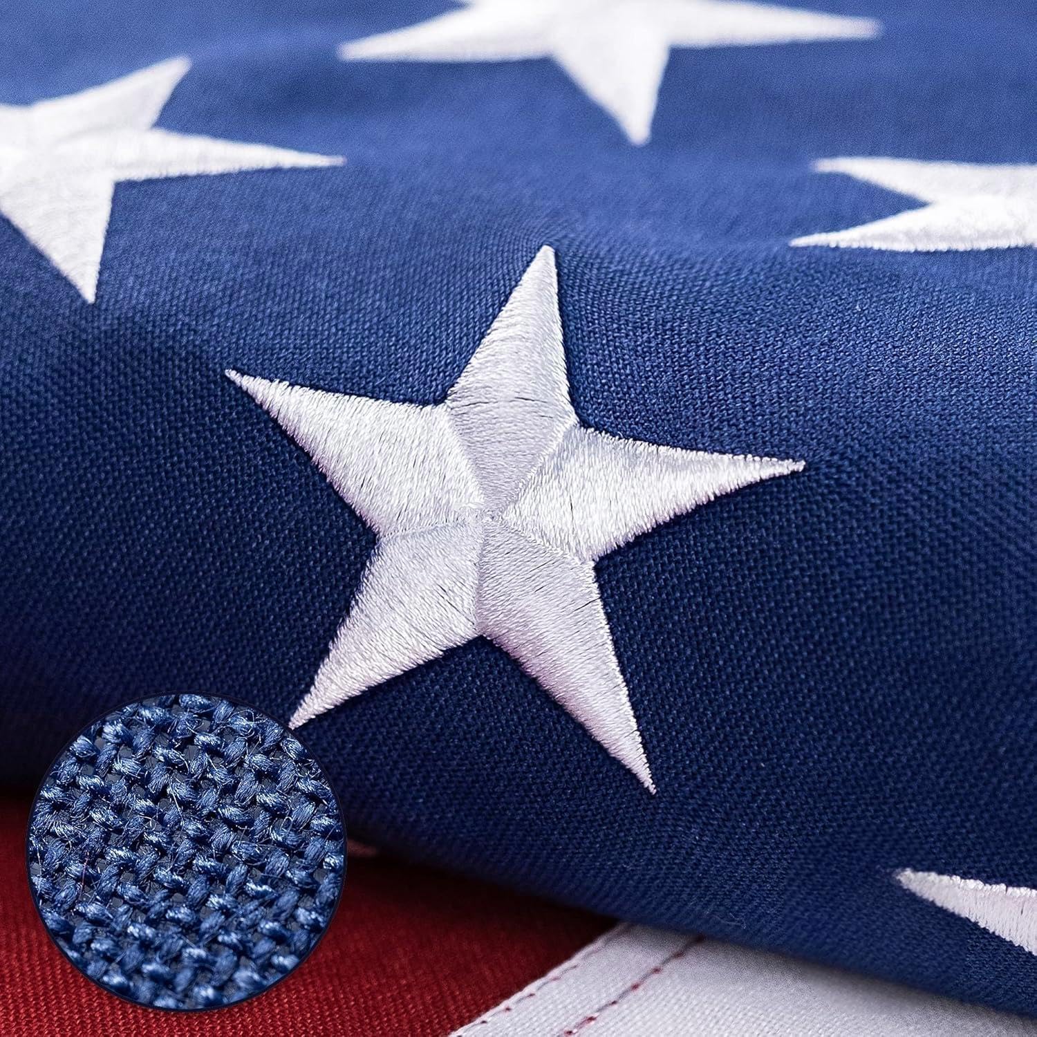 American Flag for Outside 3x5 Ft - TearProof Series Outdoor Use US Flags - Long Lasting, Fade Resistant - Thick Spun Polyester USA Banner - High Wind United States Flag - Embroidered Stars, Sewn Stripes, Brass Grommets