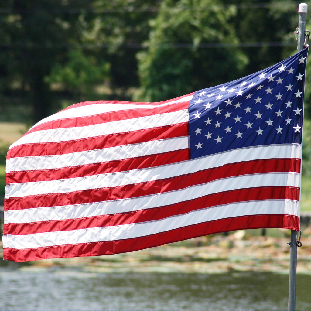 American Flag for Outside 3x5 Ft - TearProof Series Outdoor Use US Flags - Long Lasting, Fade Resistant - Thick Spun Polyester USA Banner - High Wind United States Flag - Embroidered Stars, Sewn Stripes, Brass Grommets