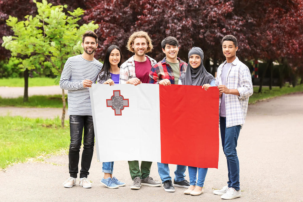 DANF Malta Flag 3x5 Ft Thick Polyester, Fade Resistant, Brass Grommets, Canvas Header Maltese National Flags with 3 X 5 Feet