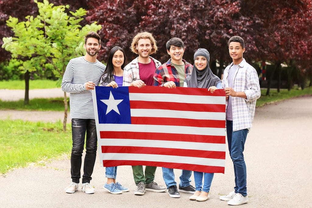 DANF Liberia Flag 3x5 Ft Thick Polyester, Fade Resistant, Brass Grommets, Canvas Header The Republic of Liberia National Flags with 3 X 5 Feet