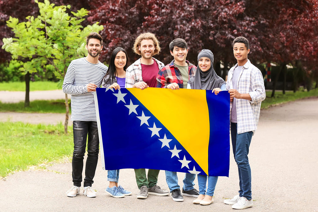 DANF Bosnia and Herzegovina Flag 3x5 Foot Polyester Bosnia & Herzegovina National Flags Polyester with Brass Grommets 3 X 5 Ft