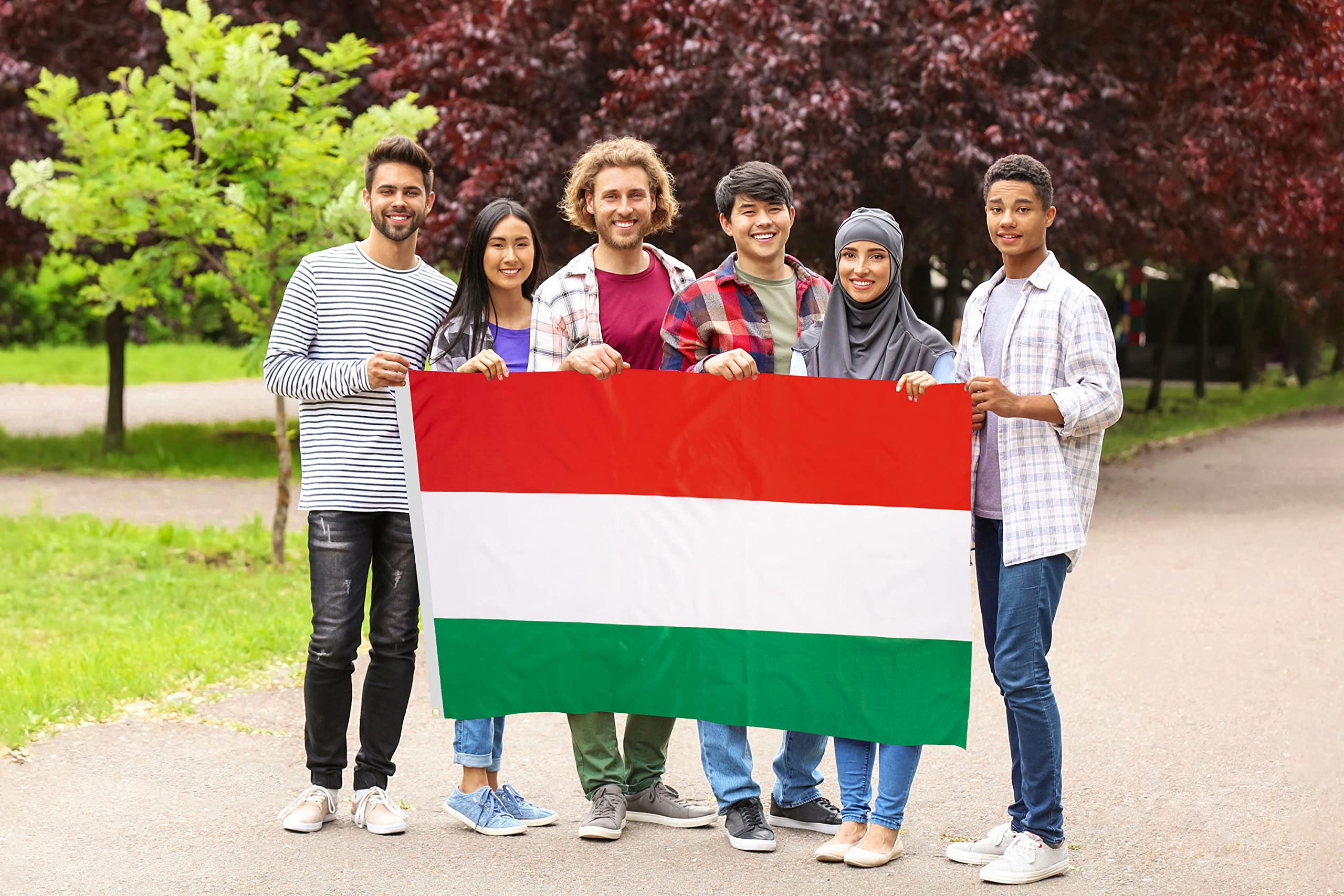 DANF Hungary Flag 3x5 Ft Hungarian National Flags Polyester with Brass Grommets 3x5 Foot Flag