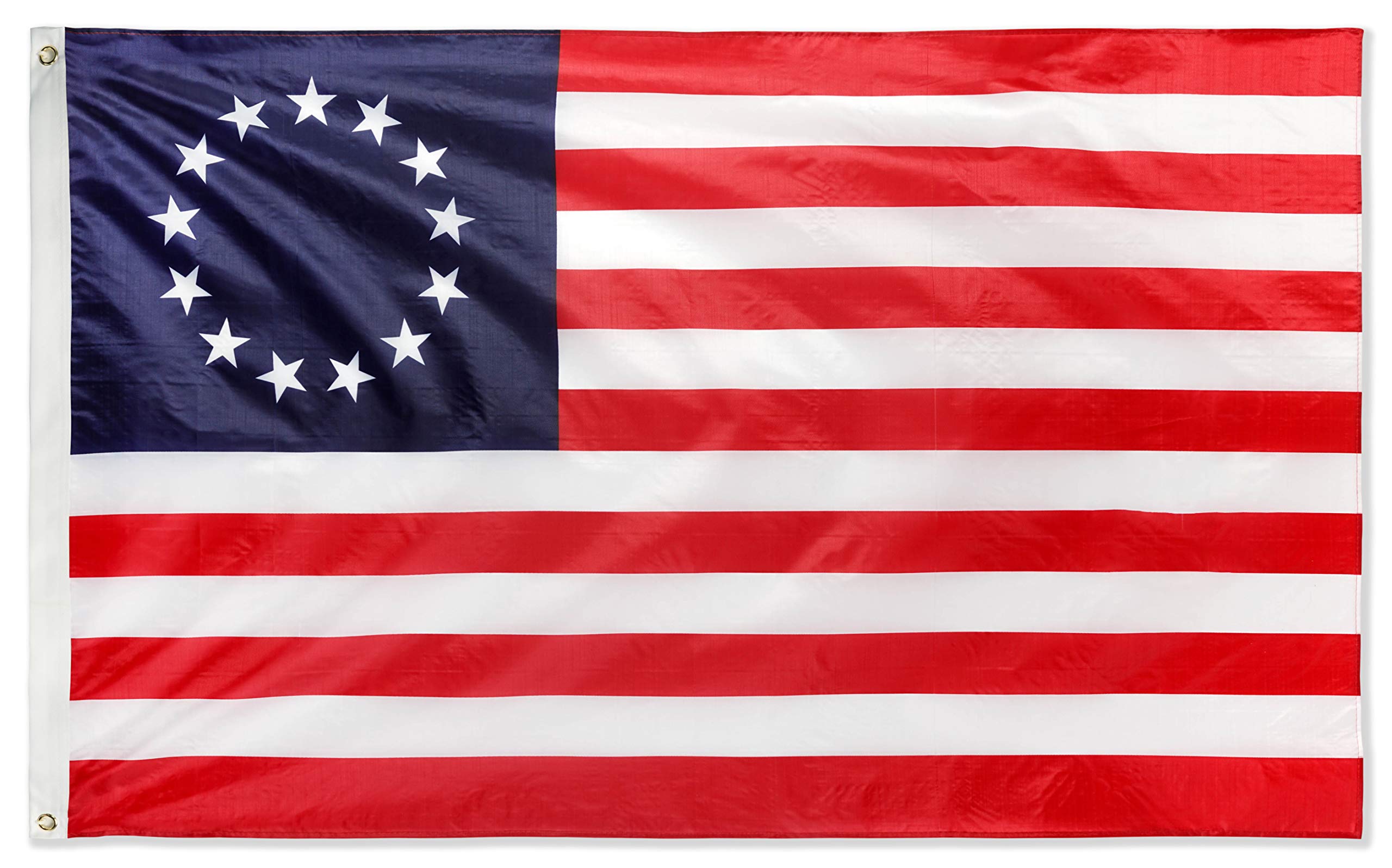 DANF Betsy Ross Flag 3x5ft - 100D Thicker Polyester - July 4th Independence Day 13 Stars American USA America Historical Flags Double Sided Canvas Header with Brass Grommets Indoor & Outdoor Use