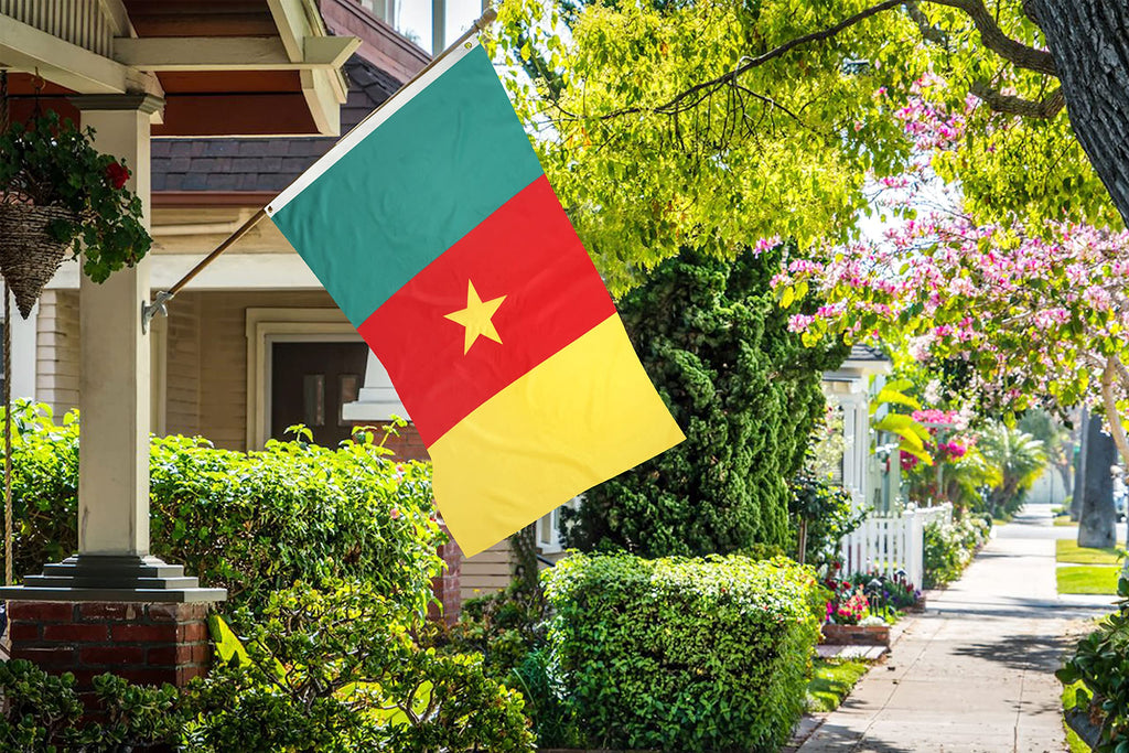 DANF Cameroun Cameroon Flag 3x5 Ft Thick Polyester, Fade Resistant, Brass Grommets, Canvas Header Cameroonian National Flags with 3 X 5 Feet