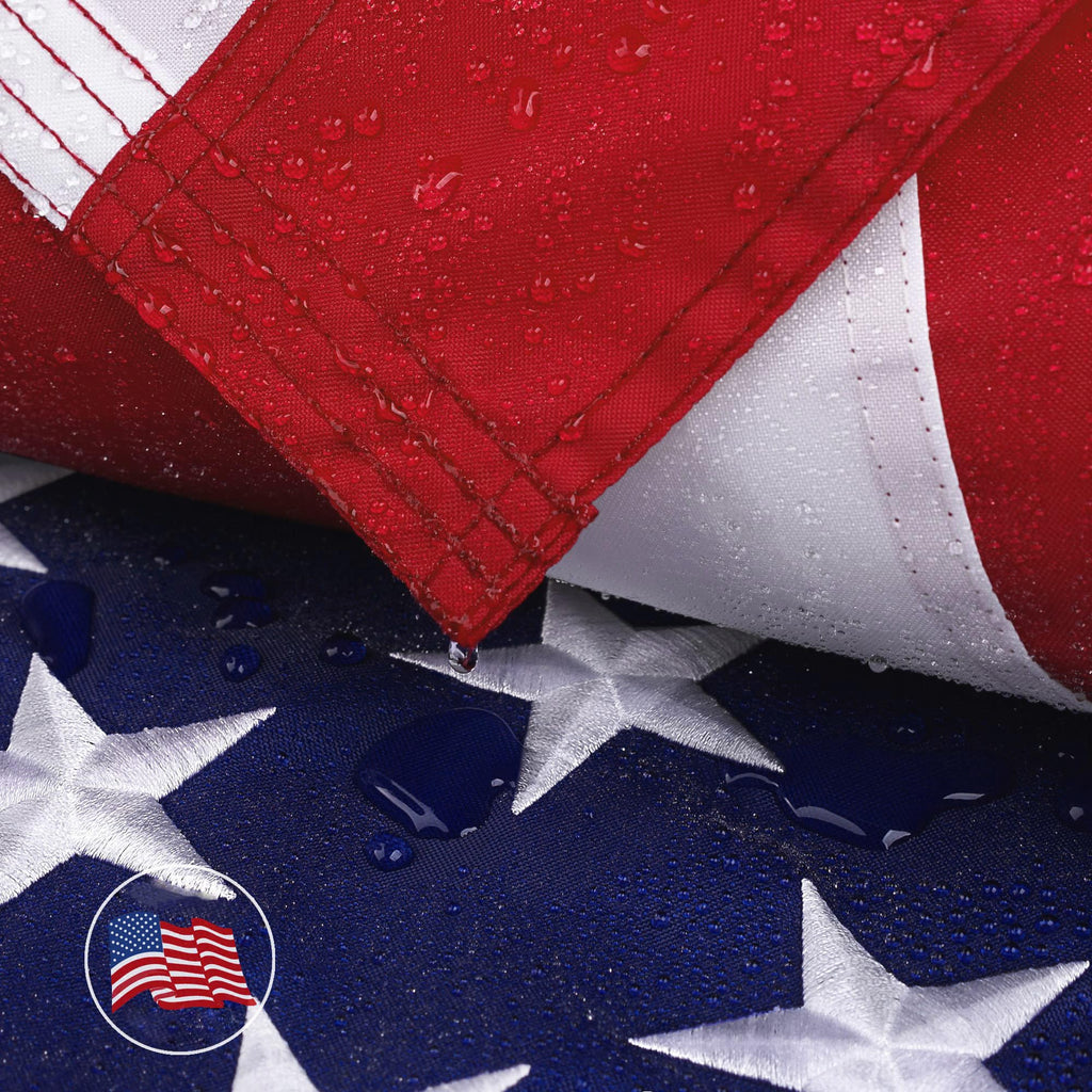 American Flag 3x5 Ft for Outside, Heavy Duty Nylon US Flags for High Wind Outdoor, Fade Resistant and Waterproof USA Flag with Embroidered Stars, Sewn Stripes, Brass Grommets