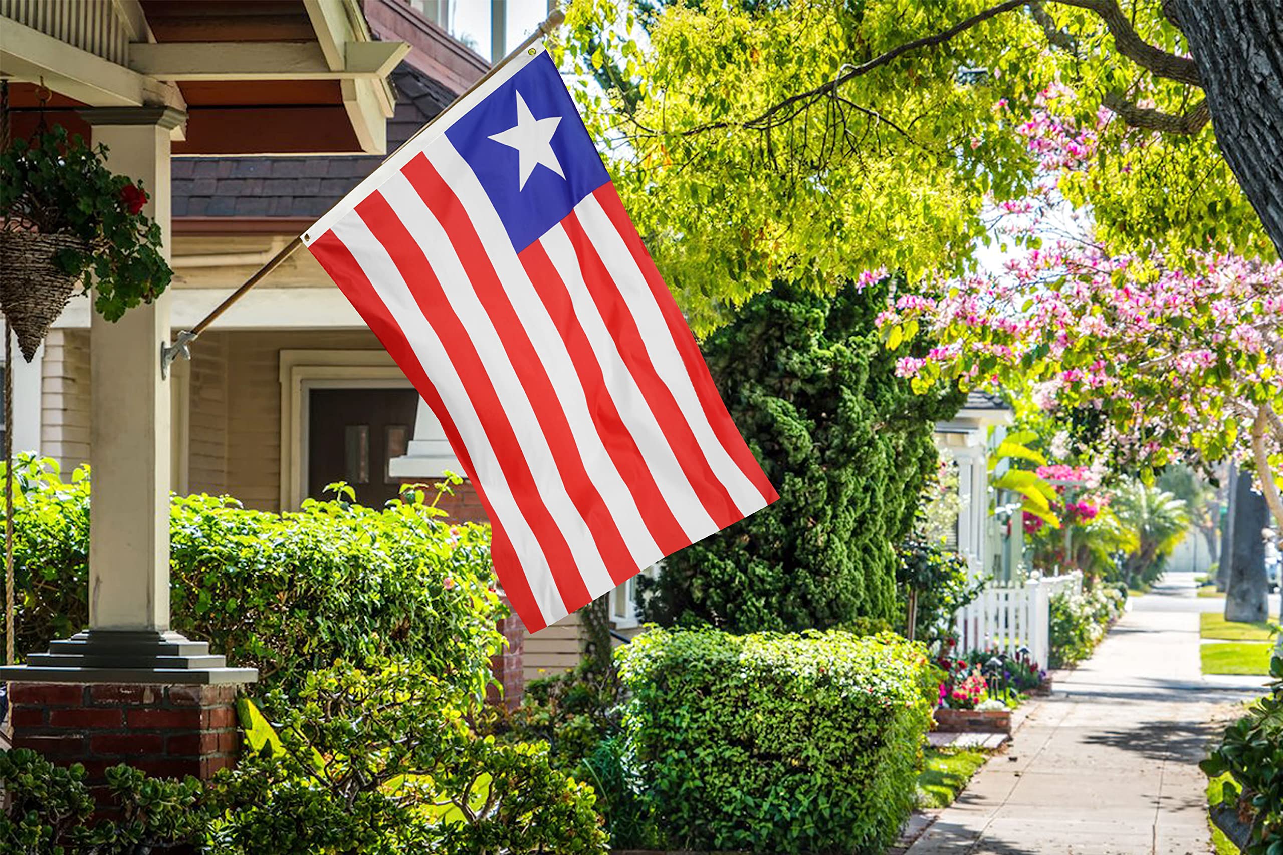 DANF Liberia Flag 3x5 Ft Thick Polyester, Fade Resistant, Brass Grommets, Canvas Header The Republic of Liberia National Flags with 3 X 5 Feet