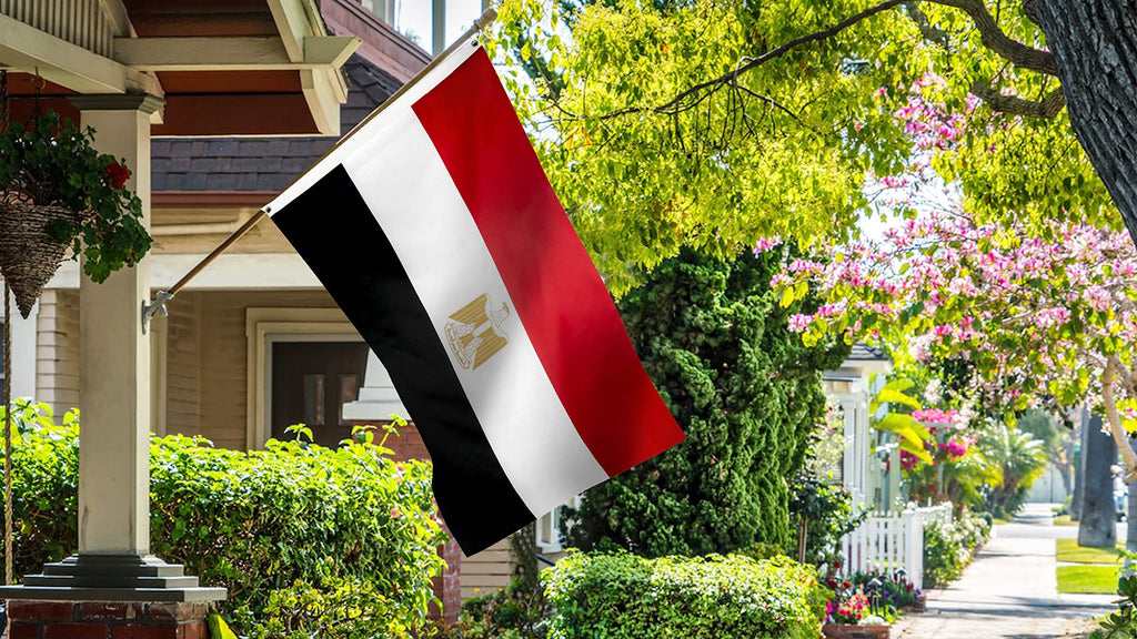 DANF Egypt Flag 3x5 Foot Polyester Egyptian National Flags Polyester with Brass Grommets 3 X 5 Ft