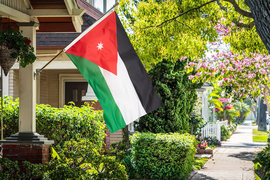 DANF Jordan Flag 3x5 Foot Polyester National Flags with Brass Grommets 3 X 5 Ft