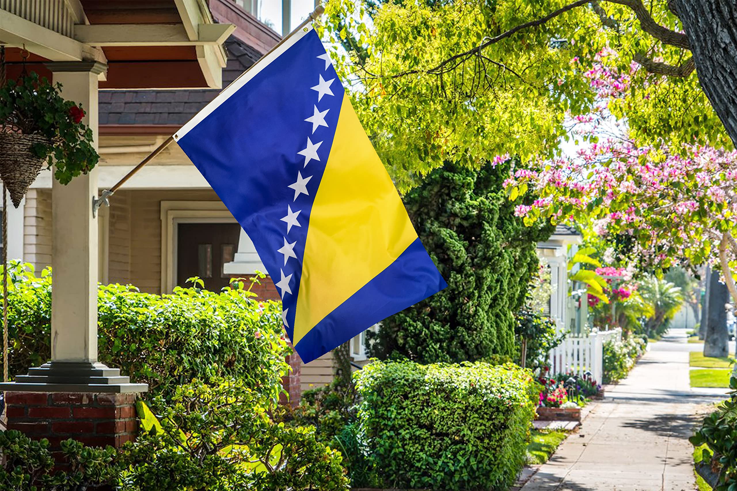 DANF Bosnia and Herzegovina Flag 3x5 Foot Polyester Bosnia & Herzegovina National Flags Polyester with Brass Grommets 3 X 5 Ft