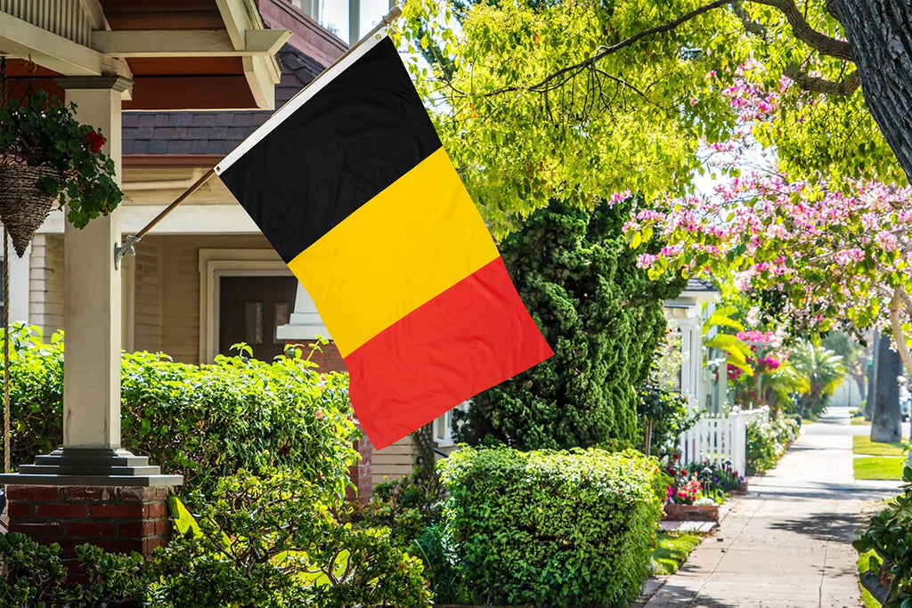 DANF Belgium Flag 3x5 Ft Thick Polyester, Fade Resistant, Brass Grommets, Canvas Header Belgian National Flags with 3 X 5 Feet