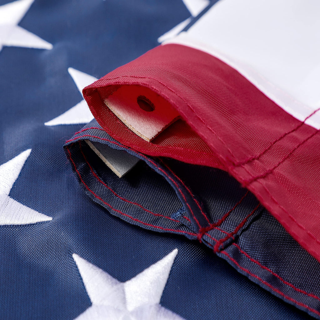 American Flag 5x8 ft: Long Lasting US Flag, Heavy Duty Nylon, Embroidered Stars, Sewn Stripes, Brass Grommets, UV Protection Perfect for Outdoors! USA Flag