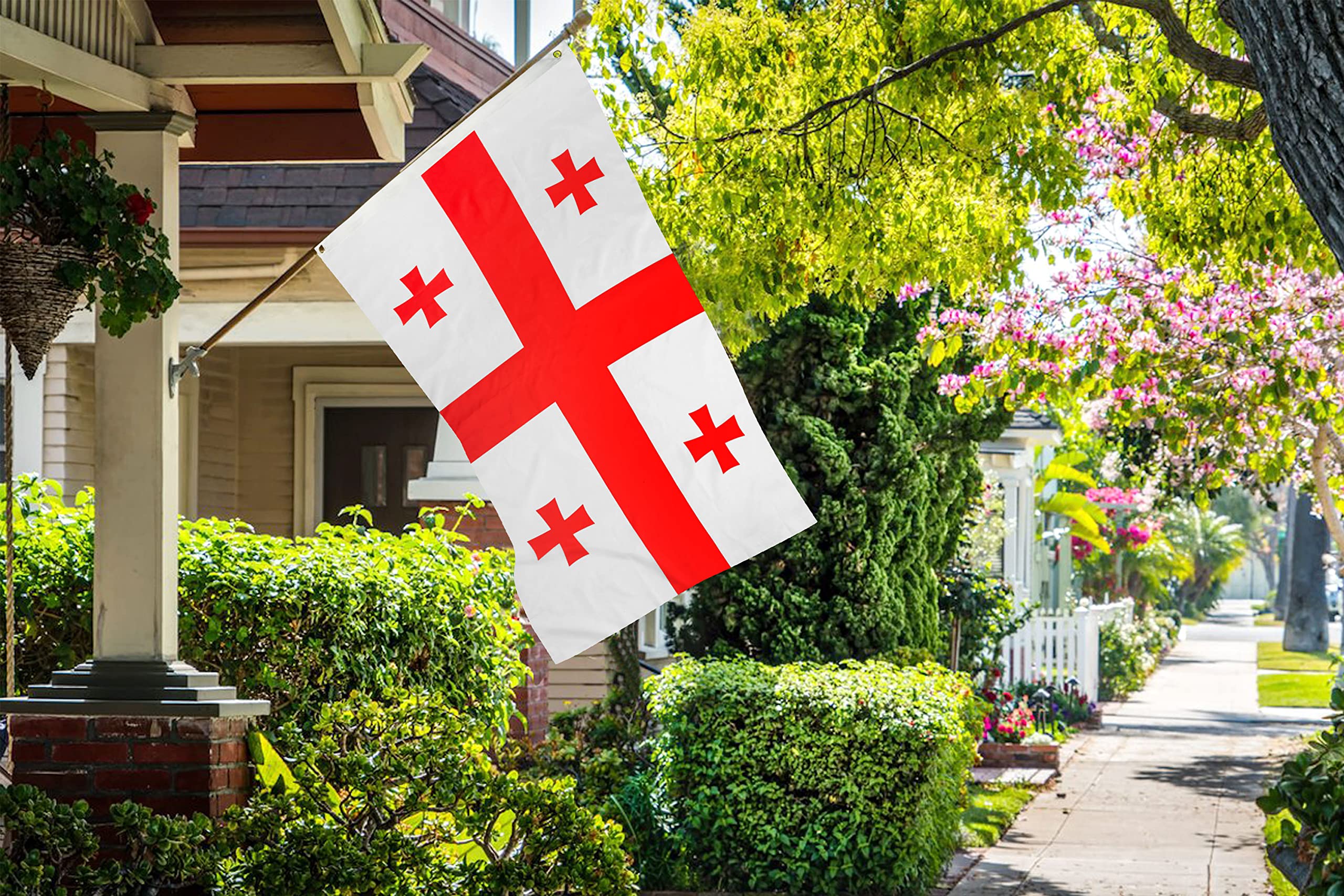 DANF Georgia Flag 3x5 Foot The Georgia Five Cross National Flags Polyester with Brass Grommets 3x5 Ft Flag