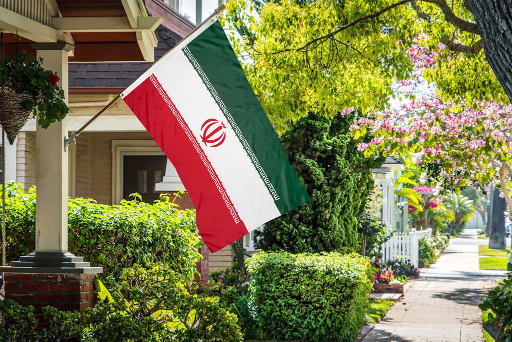 DANF Iran Flag 3x5 Ft Thick Polyester, Fade Resistant, Brass Grommets, Canvas Header Islamic Republic of Iran National Flags with 3 X 5 Feet