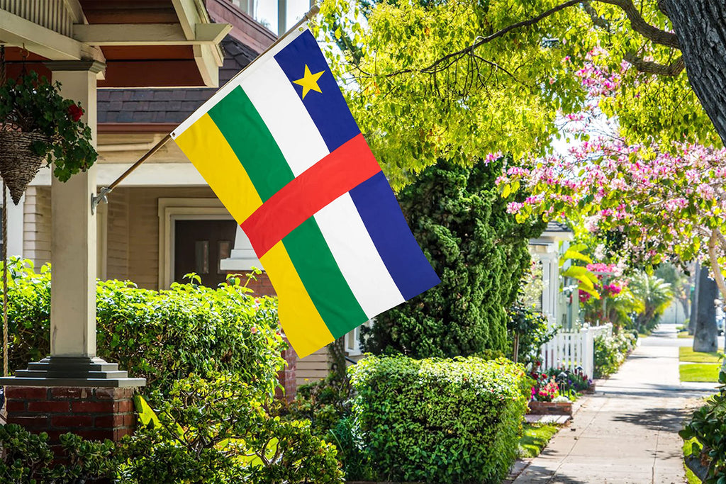 DANF Central African Flag 3x5 Ft Thick Polyester, Fade Resistant, Brass Grommets, Canvas Header Central African National Flags with 3 X 5 Feet