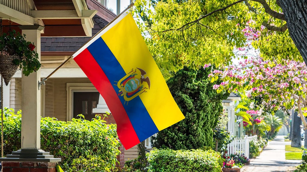 DANF Ecuador Flag 3x5 Foot Polyester Ecuadoran National Flags Polyester with Brass Grommets 3 X 5 Ft