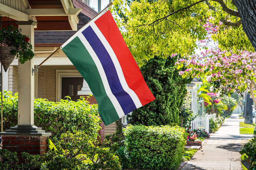 DANF Gambia Flag 3x5 Ft Thick Polyester, Fade Resistant, Brass Grommets, Canvas Header Gambian National Flags with 3 X 5 Feet