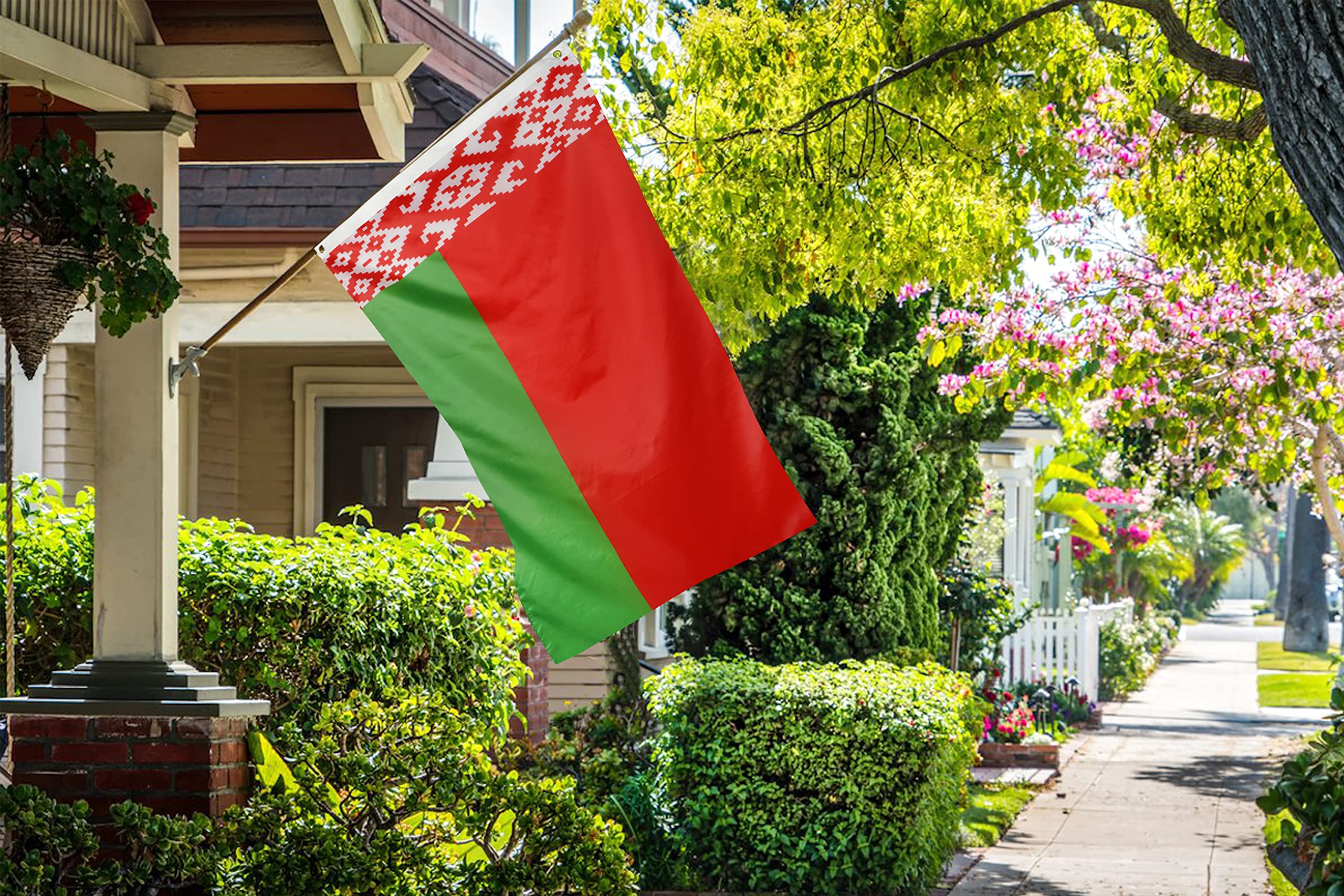 DANF Belarus Flag 3x5 Foot Polyester BELARUSIAN National Flags Polyester with Brass Grommets 3 X 5 Ft
