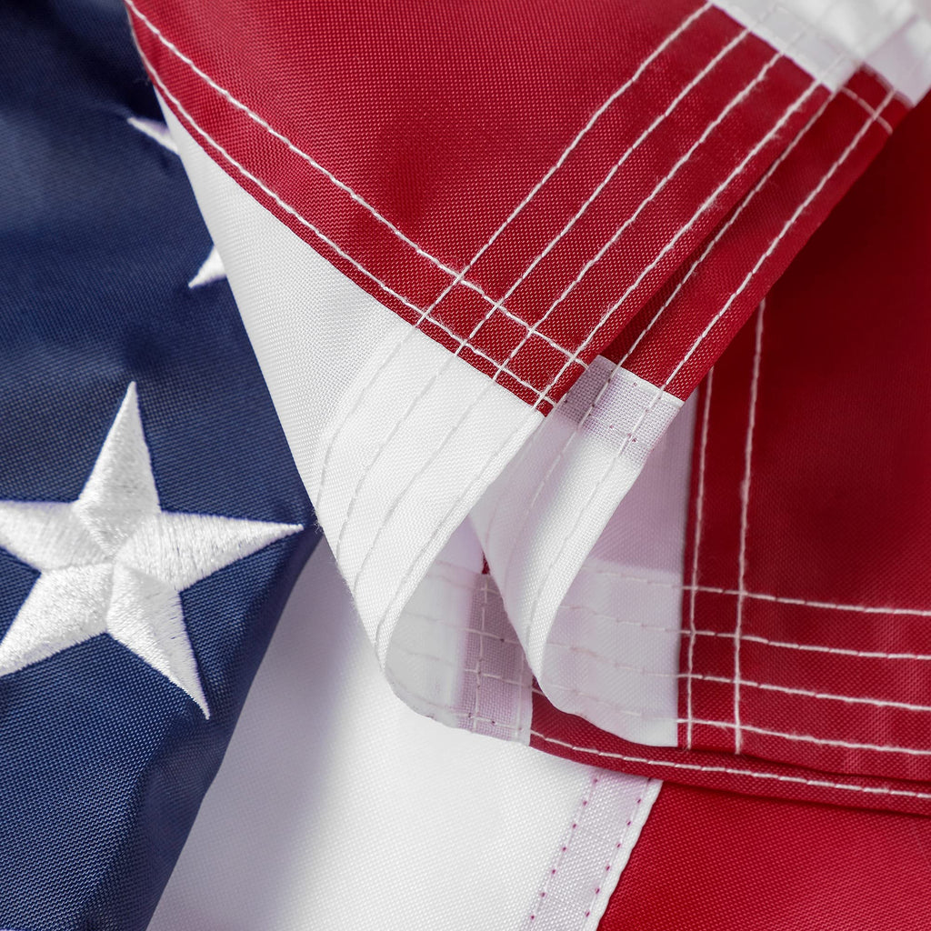 American Flag 5x8 ft: Long Lasting US Flag, Heavy Duty Nylon, Embroidered Stars, Sewn Stripes, Brass Grommets, UV Protection Perfect for Outdoors! USA Flag