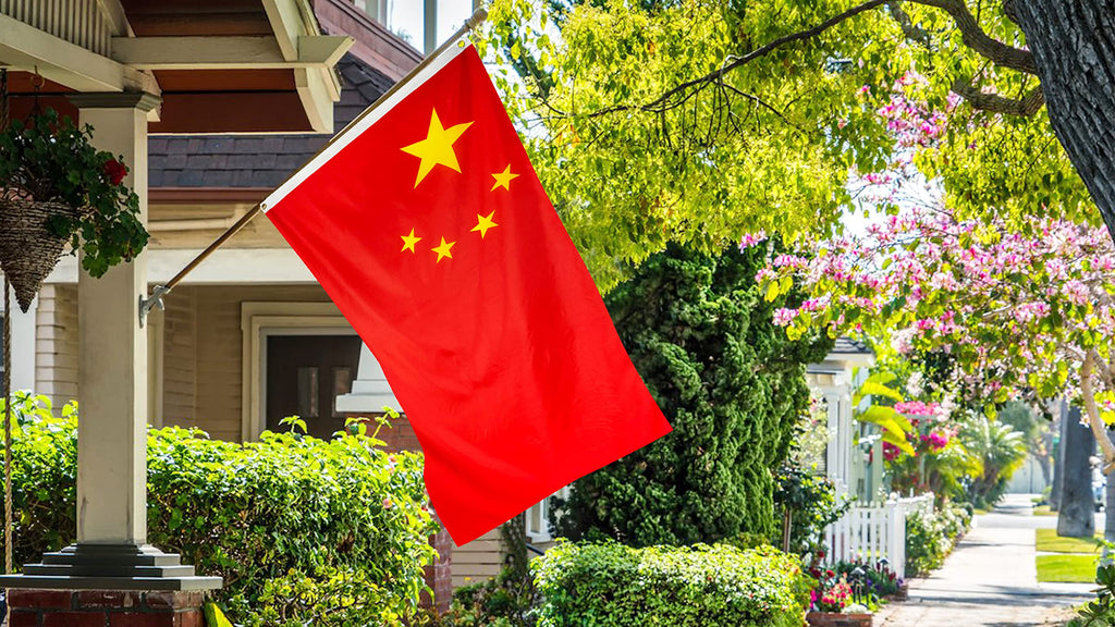 DANF China Flag 3x5 Ft Thick Polyester, Fade Resistant, Brass Grommets, Canvas Header, Double Sided Chinese National Flags 3x5 Feet