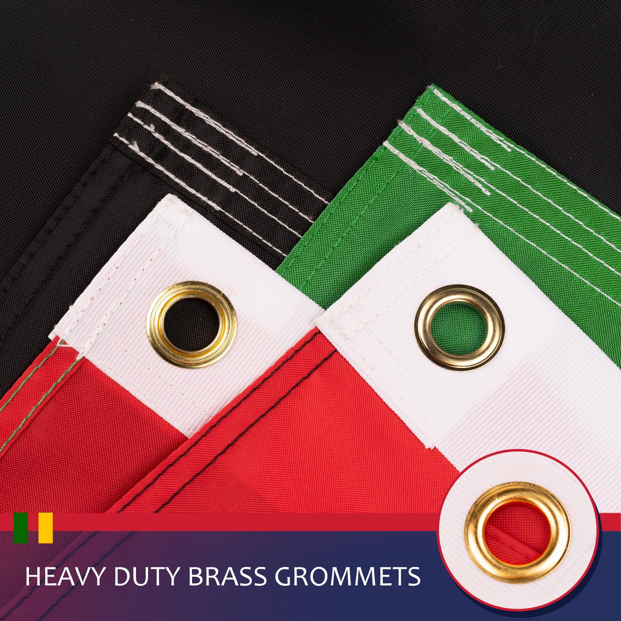 Afro American Flag 3x5 Feet for Outside - Heavy Duty Nylon, Sewn Stripes, Fade Proof, Longest Lasting - Pan-African National Flag 3 X 5 FT with Brass Grommets Party Festival Indoor and Outdoor Decor