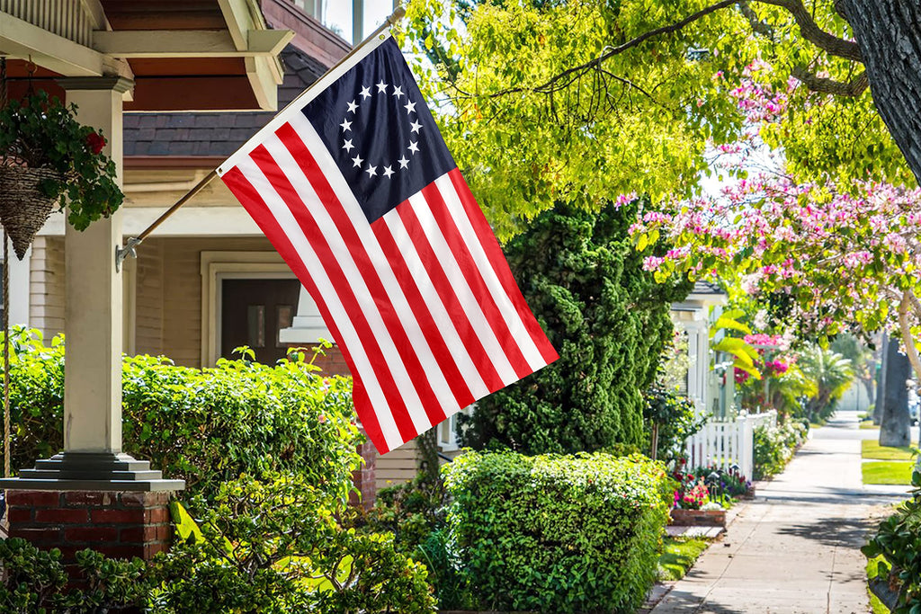 DANF Betsy Ross Flag 3x5ft - 100D Thicker Polyester - July 4th Independence Day 13 Stars American USA America Historical Flags Double Sided Canvas Header with Brass Grommets Indoor & Outdoor Use