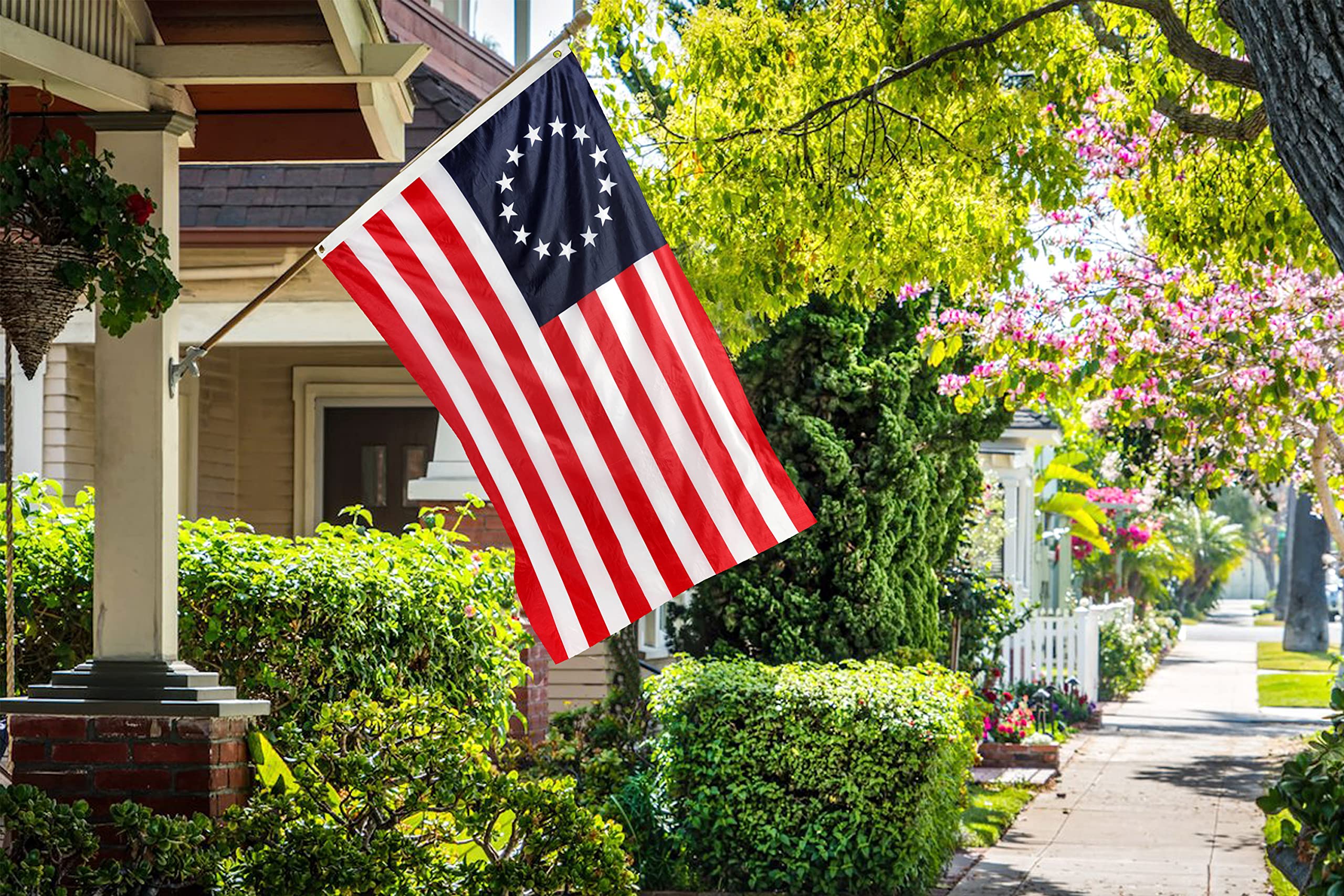DANF Betsy Ross Flag 3x5ft - 100D Thicker Polyester - July 4th Independence Day 13 Stars American USA America Historical Flags Double Sided Canvas Header with Brass Grommets Indoor & Outdoor Use